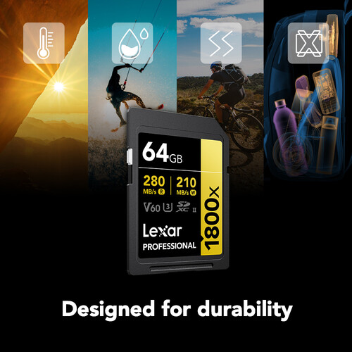 Lexar 64GB Professional 1800x UHS-II SD - 6